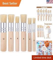6Pcs Stencil Brushes for Acrylic Paint Stencil Brush Wooden Stencil Brushes N…