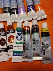 Lot of 17 Artists Loft Acrylic Paint 0.7 fl oz Tubes New And Used Mix