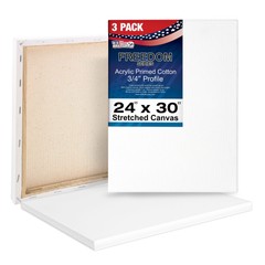 3 Pack of US Art Supply 24″ x 30″ Acrylic Primed Cotton Duck Stretched Canvas