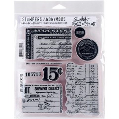 Stampers Anonymous Tim Holtz Etcetera Cling Rubber Stamp Red 0 6 cm 5 Functional