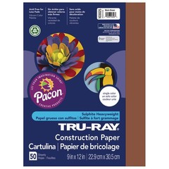 3 PCS Warm Brown TruRay Construction Paper 100% Sulphite 9×12 Inch 50 Sheets