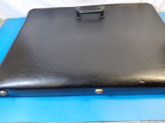 Vtg NSM Chicago Oversized Black Zip Around Portfolio Art Blueprint Retro 27×20″