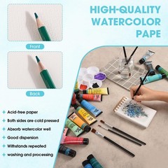 2 PCS Mini Watercolor Paper Pad 3.5×5.5 Inch 30 Sheets Cold Press Travel Size
