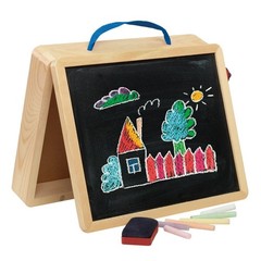 Cra-Z-Art Portable Wood Tabletop Art Easel with Chalkboard and Dry Erase Board