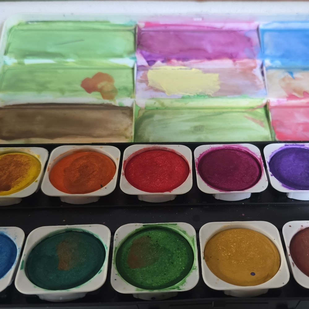 Watercolor Set Paint Pan Set with Mixing Palette, Multicolor Colors