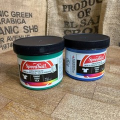 Speedball Screen Printing Ink 4oz Blue Green NEW Lot 2