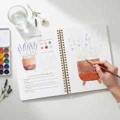 Beautiful Watercolor Workbook for Beginners – Relaxing 6.5 x 9 inches, Floral