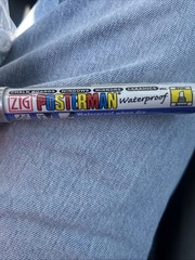 Zig Posterman Markers F14 Silver 6mm Broad Tip Waterproof Chalkboard Window