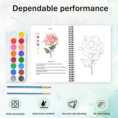 Watercolor Workbooks, 16 Colors Water Color Books Paint Set for Adults, Water…