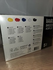 Liquitex Basics 75ml (2.54Floz) Acrylic Primary Set of 5 Tubes Paint Set