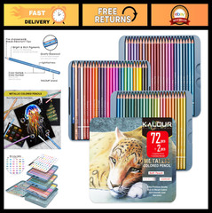 72-Piece Metallic Colored Pencils Set – Soft Core for Drawing, Blending, Sketchi