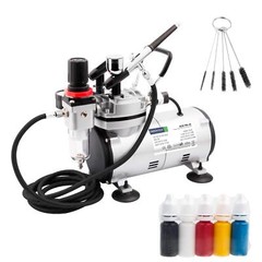 Airbrush Kit With Compressor As182k Basic Start Kit With Air Hose Cleaning Brush