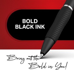 Professional S-Gel Black Gel Ink Pens – 12 Count, 1.0mm for School & Office