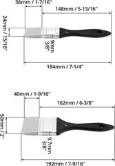 Qwork Silicone Paint Brush Set 2pcs 1 2 Inch Flat Acrylic Color Shaper Tool