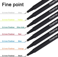 Dyvicl Fineliner Pens, 24 Colors 0.4mm Color Pen Set Multicolor