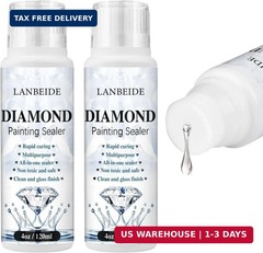 LANBEIDE 2 Pack 240ML Diamond Painting Sealer, 5D Diamond Painting Art Glue Perm