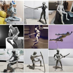 Art Manikin Figure Model for Sketching and Painting Supplies – Male, Grey