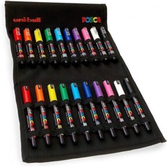 Uni Posca PC-1M & PC-1MR Marker Pen Bundle in Canvas Wallet (20) – Art Gift Set