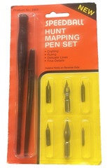 New in Pkg Vintage Speedball Hunt Mapping Calligraphy Set with 6 Assorted Nibs