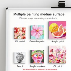 AUREUO Mini Magnetic Canvas Panel 2.5×2.5 Inch / 24 Pack – Small Square Flat …