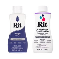 Rit Dye – 8 Oz. Liquid Fabric for 2 Pack (Dye and Fixative), Indigo