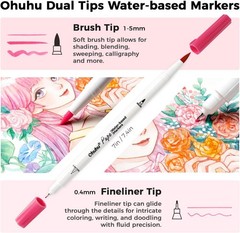 Vibrant 60-Color Brush & Fineliner Markers – Perfect Gift for Creatives