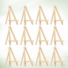12Pcs Reusable Wooden Easel Mini Storage Racks for Painting and Photo Frames
