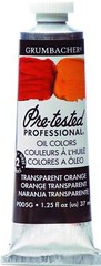 Grumbacher Pre-Tested Oil Paint, 37ml/1.25 oz., Transparent Orange (P005G)
