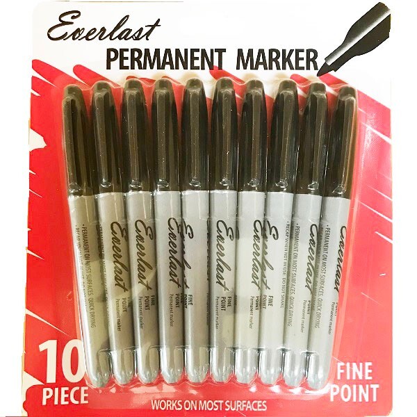 100 piece Black permanent marker fine point