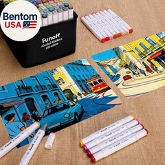 Alcohol Markers, 100 Colors Fine & Chisel Dual Tip Art Markers, Permanent Sketch