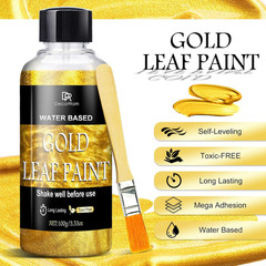 Liquid Gold Leaf Paint Kit – 3.53oz Ultra Shiny Quick Dry Metallic Gilding Pa…