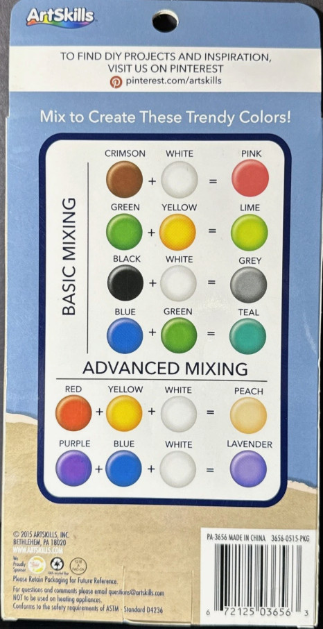 ArtSkills Crafters Closet watercolor paint set 8 tubes 0.32 fl oz craft supplies