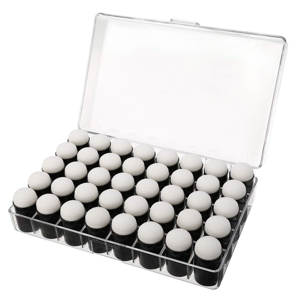 Finger Sponge Daubers with Storage Box for Painting Chalk Ink Craft 40 Pcs