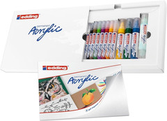 Creative Set – Acrylic Pens (Fine, Medium, Broad), Waterproof Incl. Art Pad – 12