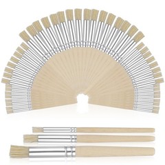 Wooden Stencil Brushes Natural Bristle Painting Brush Wood Wall Craft 60 PCS