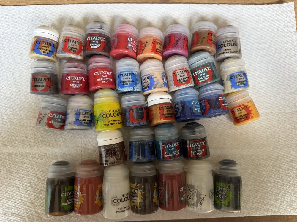 35X Citadel Color Mixed Paint Lot Base, Layer, Texture & Technical