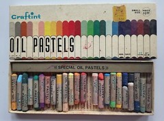 1970’s Craftint Oil Pastels 23 Colors Set 510 Used Full Sticks U99