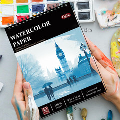 9″X12″ Watercolor Sketchbook, 32 Sheets Watercolor Notebook, 140 Lb / 300 GSM Wa