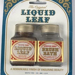 The Original Liquid Leaf Metallic Paint Silver White Fire Lot of 3 Vintage USA
