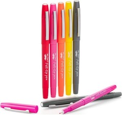 Vibrant 5 Pack Felt Tip Pens – Fast Dry, No Smear Planner Markers