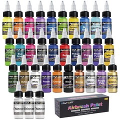 Airbrush Paint Set for Models, Canvas – 33 Bottles