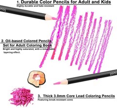 72Color Colored Pencils for Adult Coloring Books Soft Core Artist