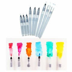 9PCS Water Soluble Pigment pen Soluble Flexible Durable Portalbe Brush Pen for