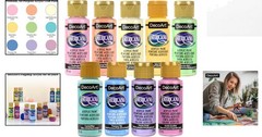 Richly Pigmented Americana Acrylics Set – 9 Bottles of Pastel Craft Paint