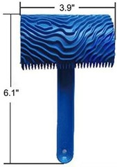 2-Piece Rubber Empaistic Wood Pattern Roller & Graining Tool for DIY Home Decor