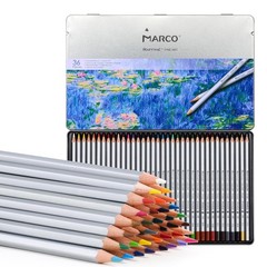 36 Colors RAFFIN 7100 Series OilBased Colored Pencils Wooden Iron Box