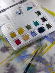 Van Gogh Watercolor Paint Set, Plastic Pocketbox, 12-Half Pan Muted Colors Se…