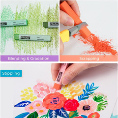 72 Long Chalk Pastel Set: 72 Pastel Colors Chalk Markers for Artists 4 Fluoresce