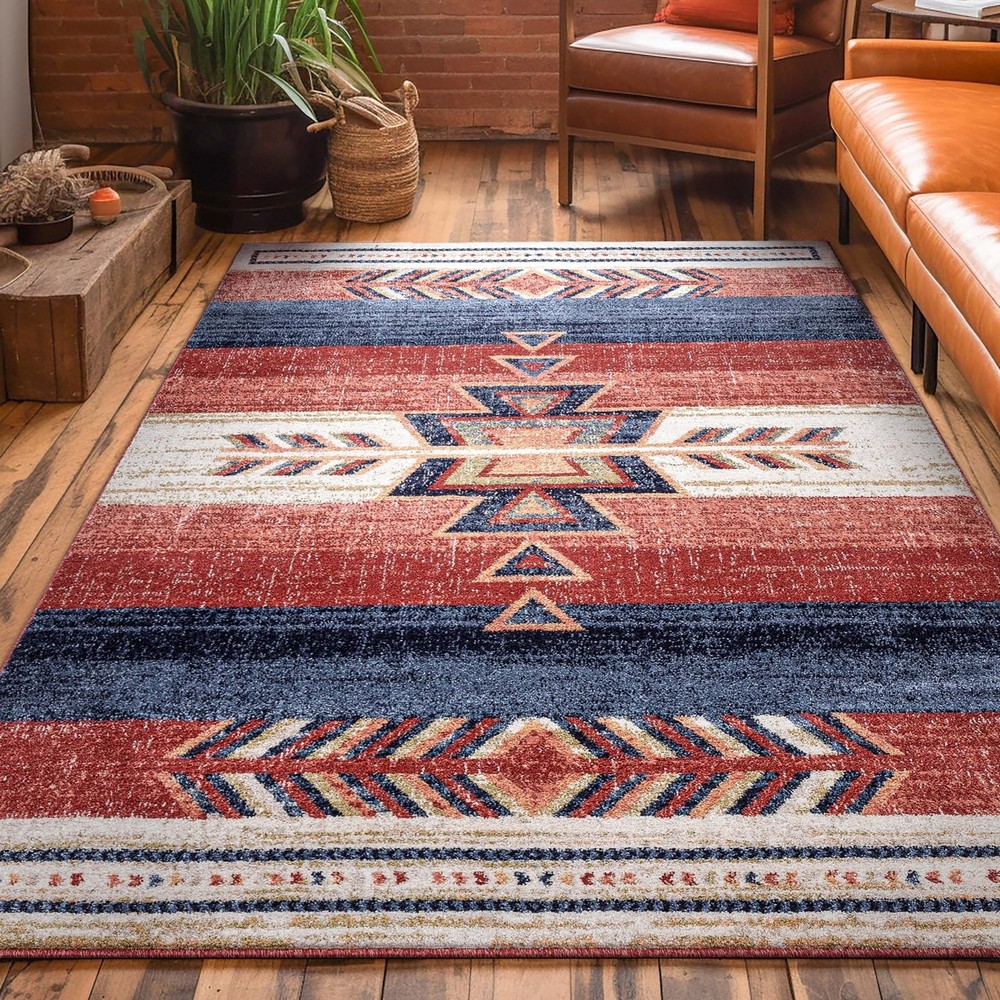 Well Woven Dustin Crimson Southwestern Medallion Area Rug 8×10 (7’10in x 10’6…