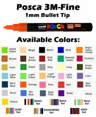 Uni Posca PC3M.3 Water-Based Paint Marker, Fine Point, Golden Yellow